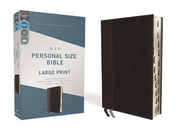 Image of NIV, Personal Size Bible, Large Print, Leathersoft, Black, Red Letter, Thumb Ind