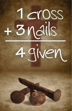 Image of Tract: 1 Cross + 3 Nails = Forgiven – 100 Pk NKJV