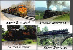 Image of Cards Birthday Mountain Railroad Boxed