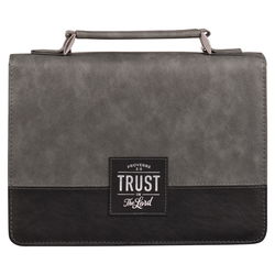 Image of BC: Trust in the LORD Gray and Black Faux Leather Large