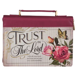 Image of BC: Trust in the LORD Floral Pomegranate Red Faux Leather Medium