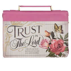 Image of Trust in the Lord Floral Pink Large Bible Cover