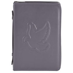 Image of BC: Gray Embossed Dove Bible Cover