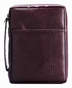 Image of BC: Burgundy Embossed Cross Leather Look Small