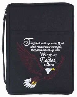 Image of BC: Embroidered Large Eagle Isaiah 40:31 Black XLarge