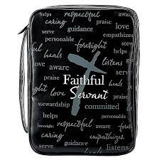 Image of BC: Faithful Servant Gray Cross Faux Leather XLarge