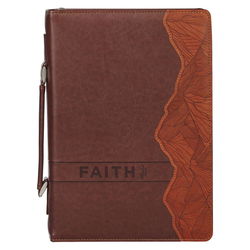 Image of Bible Cover Classic Brown Two-tone Faith Mountains Matt. 17:20