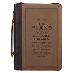 Image of Bible Cover Classic Brown Two-tone I Know the Plans Jer. 29:11
