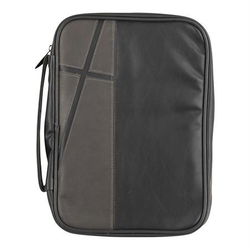 Image of BC: Black & Grey Faithful Leather Look Large Print