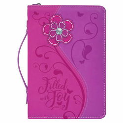 Image of BC: Filled With Joy Psalm Daisy Floral Hot Pink Large Faux Leather