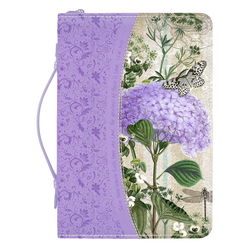 Image of BC: Faith Hope Love Purple Hydrangea Floral Faux Leather Large