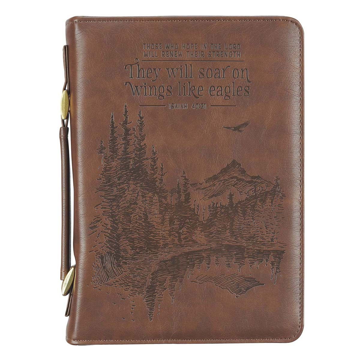 Image of BC: On Wings Like Eagles Brown Faux Leather Classic Medium – Isaiah 40:31