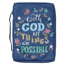 Image of BC: Canvas Large Navy with God All Things Matthew 19:26 Large
