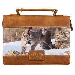 Image of BC: Classic Brown/Mountain Lion Printed Be Strong Josh. 1:9 – Large