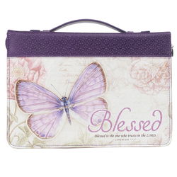Image of BC: Fashion Purple/Butterfly Printed Blessed Jer. 17:7 – Ex Large