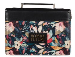 Image of Bible Cover Fashion Black Floral Hope & A Future Jer. 29:11
