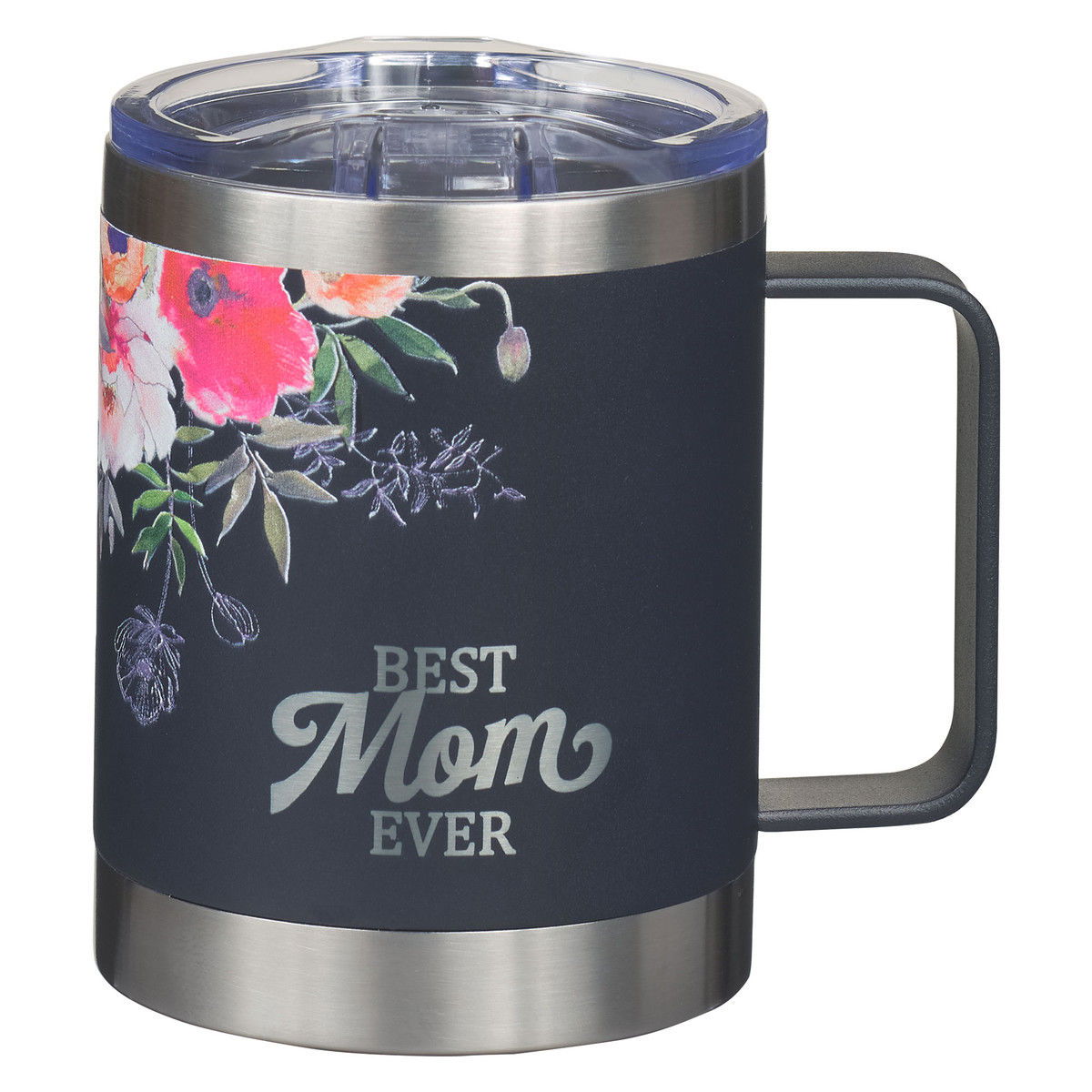 Image of Best Mom Ever Navy Camp-style Stainless Steel Travel Tumbler