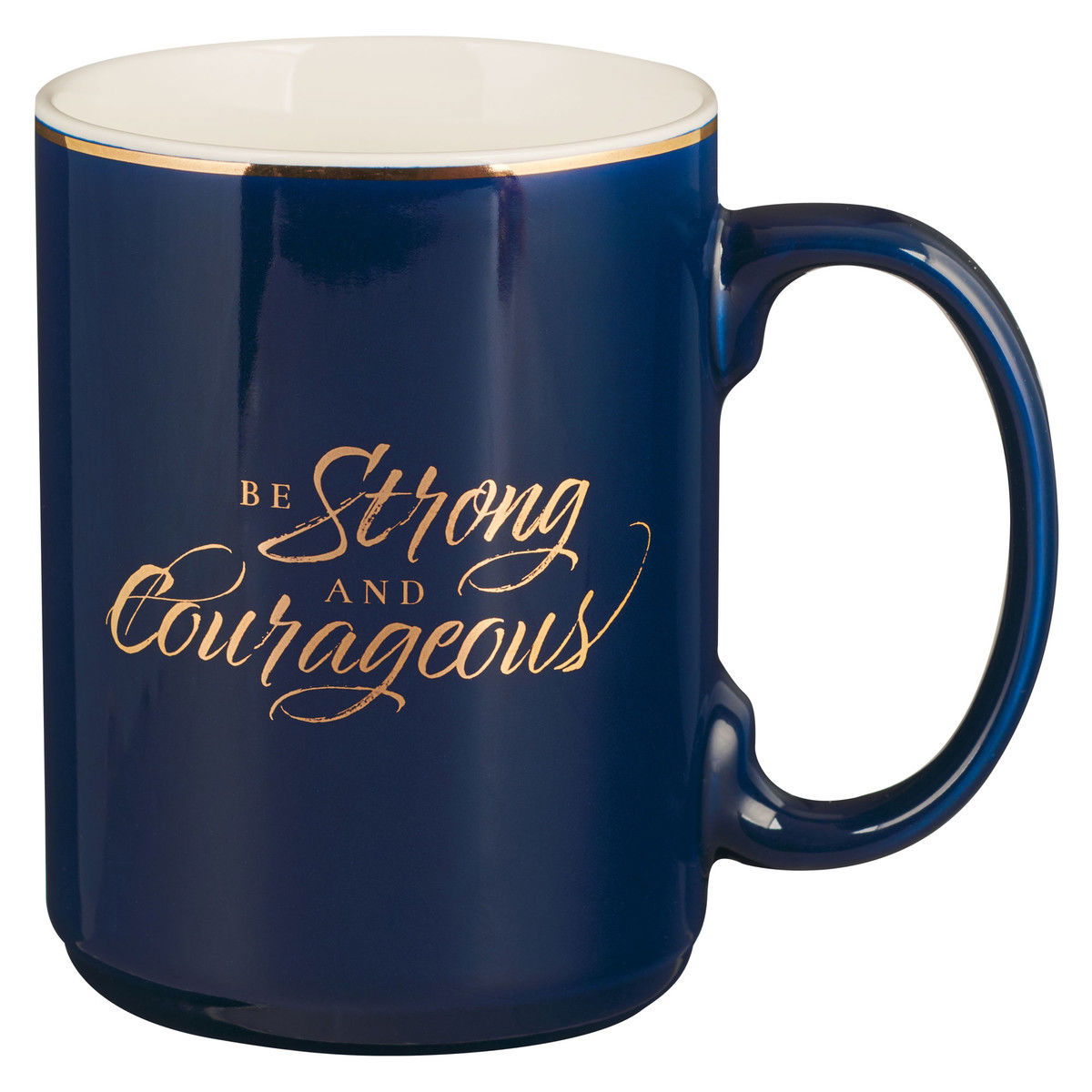 Image of Mug Navy Be Strong and Courageous Joshua 1:9