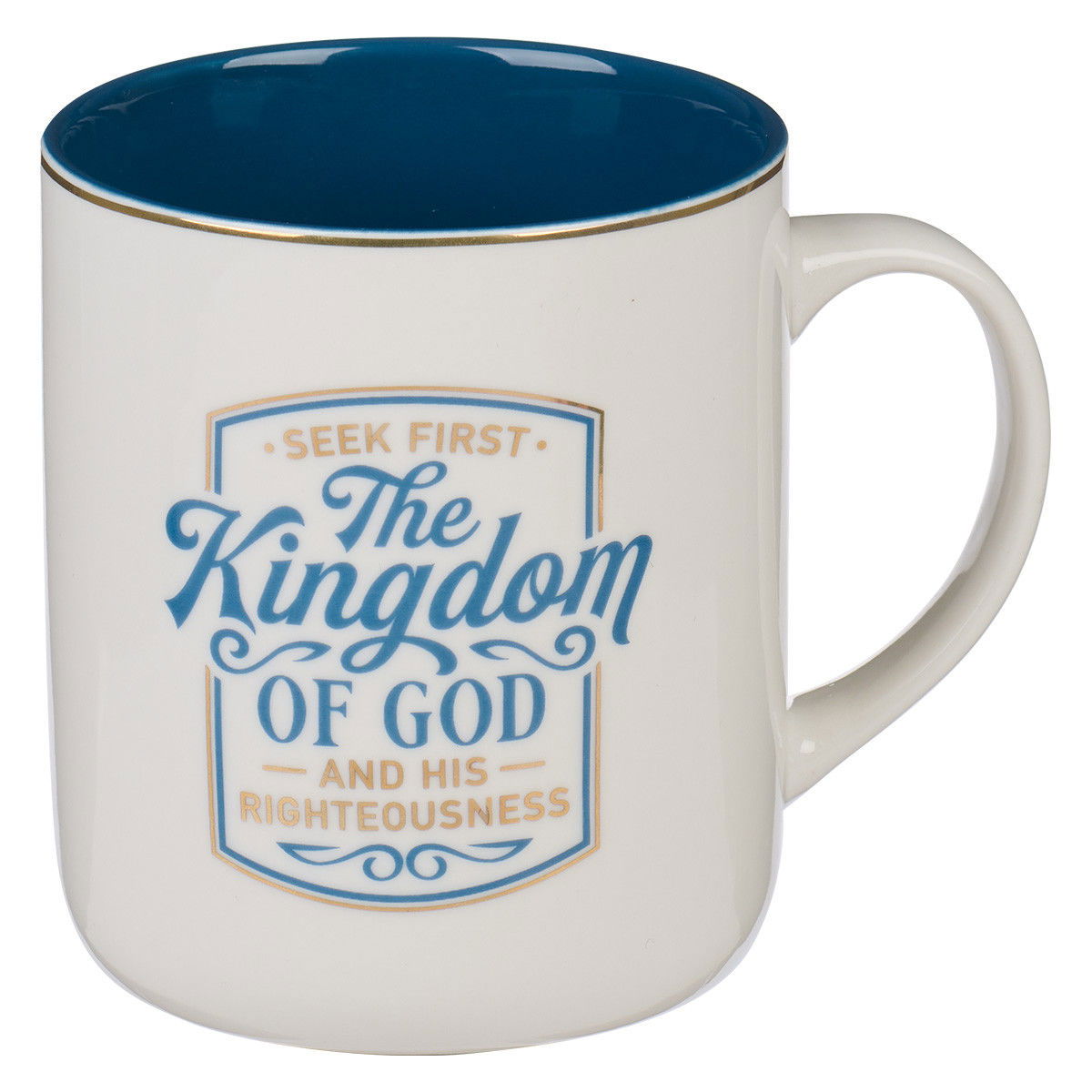 Image of DWSO Mug White/Blue Seek First The Kingdom of God Matt. 6:33