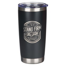 Image of Tumbler SS Black Stand Firm 1 Cor. 16:13