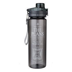 Image of Water Bottle Plastic Black For I Know the Plans Jer. 29:11
