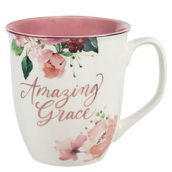 Image of Mug Pink Floral Amazing Grace