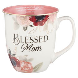 Image of Mug Pink Floral Blessed Mom