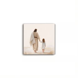 Image of Faith Collection Coaster – Jesus Walking With Child