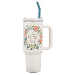 Image of Tumbler w/straw SS Sweet Friendship Prov. 27:9