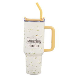 Image of Tumbler w/straw Amazing Teacher