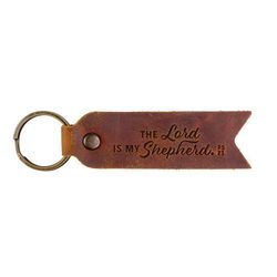 Image of Leather Key Fob  The Lord is My Shepherd  Ps 23