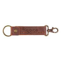 Image of Leather Strap  Rejoice in the Lord Always  Phil 4:4