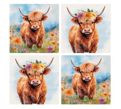 Image of Coaster 4′ Sq Highland Cow Set