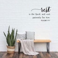 Image of Wall Plaque Psalm 37:7  Emily Martin Collection 6×6