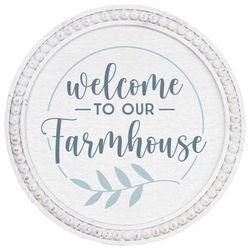 Image of Beaded Art Round – Welcome Farmhouse 14′