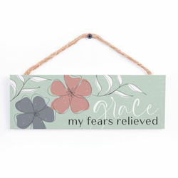 Image of String Sign Grace My Fears Relieved 10 x 3′