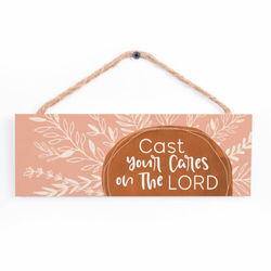Image of String Sign Cast Your Cares On The Lord 10 x 3′