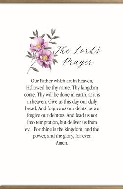 Image of The Lord’s Prayer Floral Canvas Wall Hanging 36′ x 24′