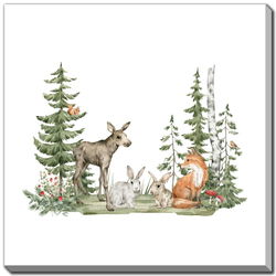 Image of Woodland Friends II Wall Canvas 16X16