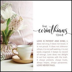 Image of Plaque – 1 Corinthians 13; 12’x12”