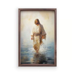 Image of Framed Wall Art – Jesus Walking On The Water – 16’x24′