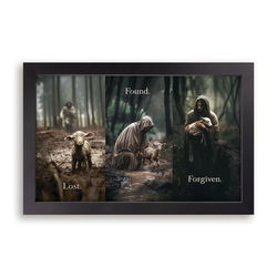 Image of Framed Wall Art – Lost Found Forgiven – 16’x25′