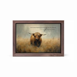 Image of Framed Art – God Is The Strength – 5’x7′