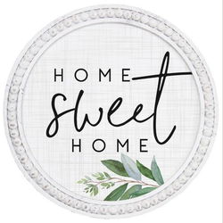 Image of Home Sweet Home Beaded Round Wall Art