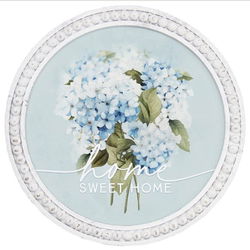 Image of Home Sweet Hydrangea Beaded Round Wall Art