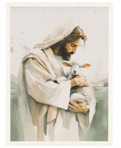 Image of Jesus And Lamb Wall Art 18′ x 24′ x .75′
