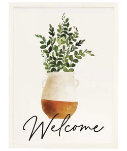 Image of Welcome Pot Wall Art  18′ x 24′ x .75′