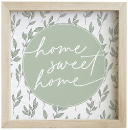 Image of Home Sweet Leaf Pattern Wall Art  24′ x 24′ x 1.5′
