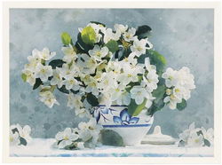 Image of Flowers Blue Still Life Wall Art 18′ x 24′ x .75′