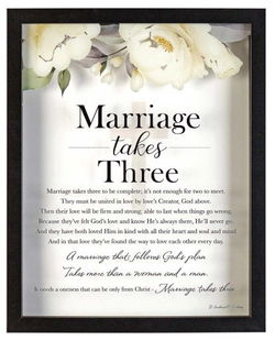 Image of Framed Wall Art Marriage Takes 3 Floral